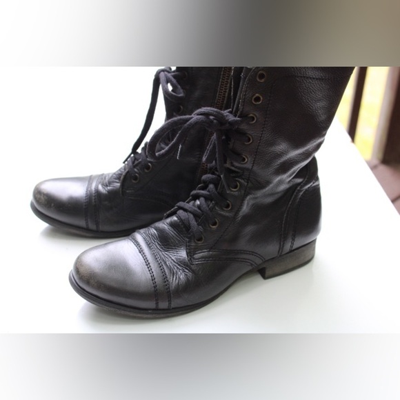 Steve Madden Troopa Black Combat Boots - Picture 4 of 12